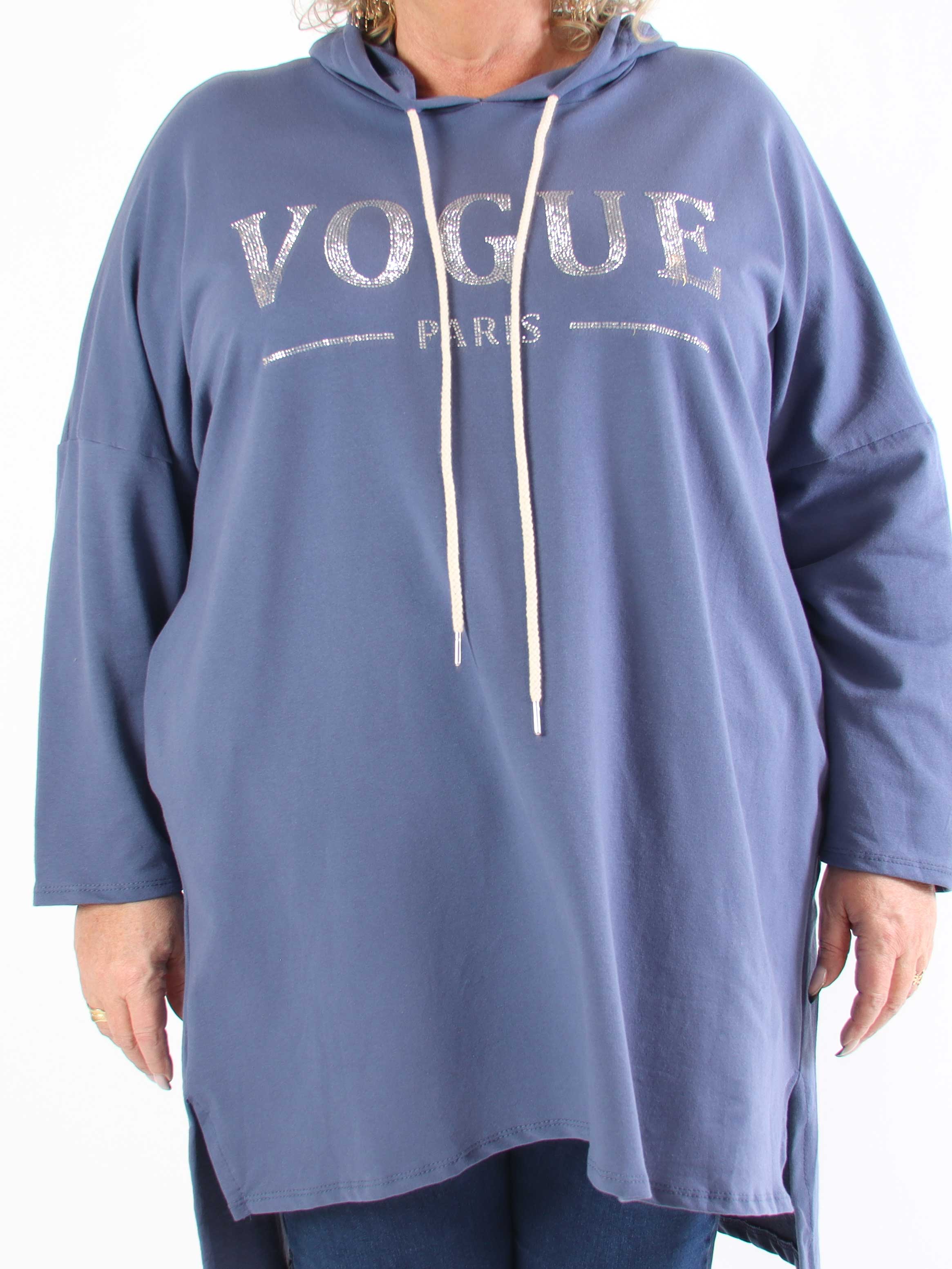 Vogue Hoodie - Hoodieklänning i plus size med mock neck